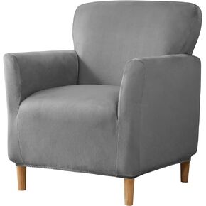 LiveGo Banquet Armchair Slipcovers Luxury Velvet Chair Slipcover with Arms Stretch Chair Covers for Living Room Soft Armchair Slipcover Nonslip Dog Pet Friendly Furniture Protector (Beige)