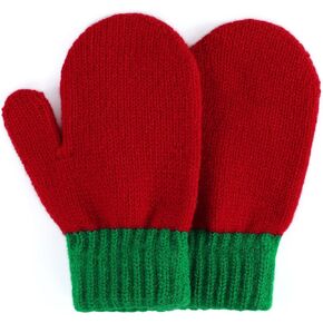 Durio Toddler Mittens Knit Mittens for Kids Boys Girls Soft Baby Mittens Thick Toddler Gloves Crochet Baby Gloves