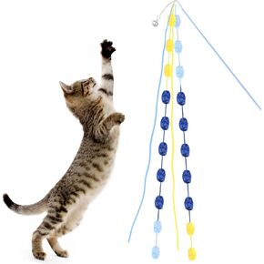 Mewlmart لعبة القط التفاعلية لعبة عصا القط القطيفة دعابة لعبة قصبة صيد السمك مع جرس لعبة سلسلة القط لألعاب القطط الصغيرة لمطاردة القطط الداخلية (عصا وردية) in Kuwait
