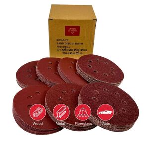 STRYVIK 70 Pack 5 inch Sanding Discs Hook and Loop Pads for Random Orbital Sanders 40 60 80 120 180 240 320 Grit Assortment. 8 Hole Sand Paper for Wood Metal Automotive Furniture Woodworking in Saudi Arabia