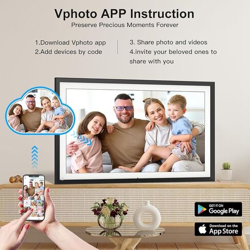 Large Digital Photo Frame 15.6-inch Digital Picture Frame - Dual-WiFi Digital Photo Frame, 1920x1080 Pixel IPS Touch Screen, Share Photo Video Via App Email, Free Cloud, Wall Mountable for Home Dector in Kuwait