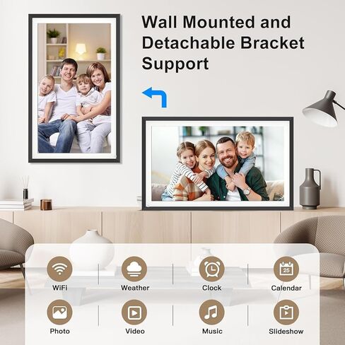 Large Digital Photo Frame 15.6-inch Digital Picture Frame - Dual-WiFi Digital Photo Frame, 1920x1080 Pixel IPS Touch Screen, Share Photo Video Via App Email, Free Cloud, Wall Mountable for Home Dector in Kuwait