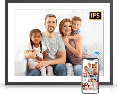 17-Inch Digital Picture Frame 32GB, Dual WiFi Full Function Digital Photo Frame, Auto Rotate, Wall Mounted Digital Frame, Unlimited Cloud Storage, Sharing Photos and Videos via App or Email Instantly in Kuwait