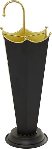 The Novogratz Metal Abstract Umbrella Stand with Gold Handle, 10" x 9" x 27", Black in Kuwait