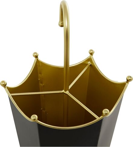 The Novogratz Metal Abstract Umbrella Stand with Gold Handle, 10" x 9" x 27", Black in Kuwait
