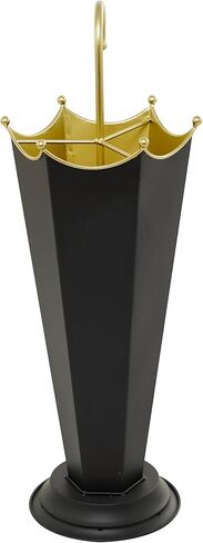 The Novogratz Metal Abstract Umbrella Stand with Gold Handle, 10" x 9" x 27", Black in Kuwait