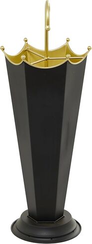 The Novogratz Metal Abstract Umbrella Stand with Gold Handle, 10" x 9" x 27", Black in Kuwait