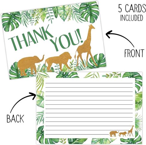 50 بطاقة شكر لحفلات استقبال المولود في الغابة، للاولاد الصغار، هدايا وألعاب استقبال المولود الجديد، 50 بطاقة شكر ومغلفات in Kuwait