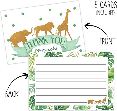 50 بطاقة شكر لحفلات استقبال المولود في الغابة، للاولاد الصغار، هدايا وألعاب استقبال المولود الجديد، 50 بطاقة شكر ومغلفات in Kuwait