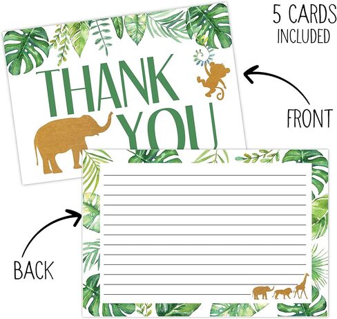 50 بطاقة شكر لحفلات استقبال المولود في الغابة، للاولاد الصغار، هدايا وألعاب استقبال المولود الجديد، 50 بطاقة شكر ومغلفات in Kuwait