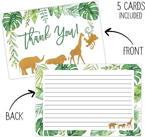 50 بطاقة شكر لحفلات استقبال المولود في الغابة، للاولاد الصغار، هدايا وألعاب استقبال المولود الجديد، 50 بطاقة شكر ومغلفات in Kuwait