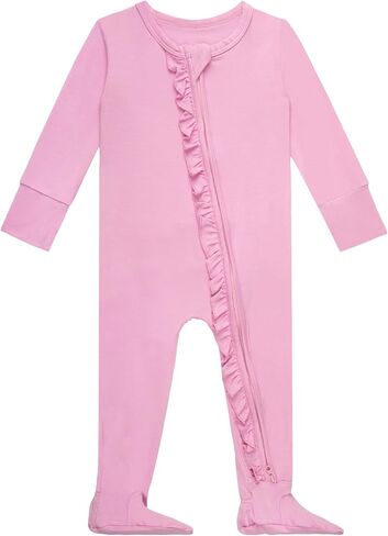 بيجامة GUISBY Baby Footies مكشكشة، بأكمام طويلة ناعمة مع سحاب للنوم في اتجاهين in Kuwait