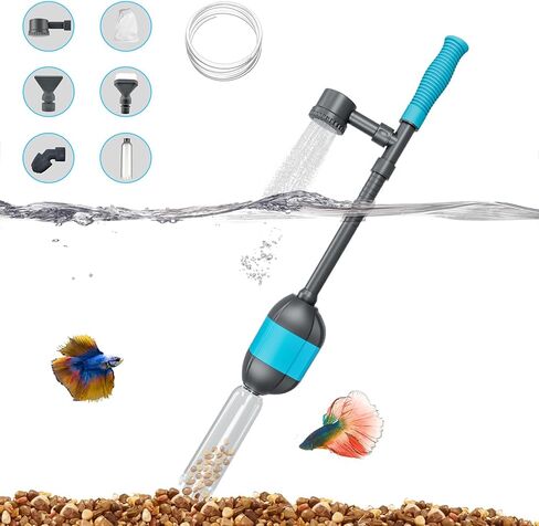 Carefree Fish 30W Electric Aquarium Gravel Cleaner with 6Ft Tubing 6IN1 Automatic Fish Tank Gravel Vacuum Fish Bowl Water Changer Wash Sand and Water Circulation in Kuwait
