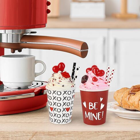 ديكور الخريف، 2 قطعة أكواب ورقية مملوءة بالكريمة المخفوقة الاصطناعية للطاولة، صينية متدرجة، بار القهوة - علامات الخريف لديكور المنزل in Kuwait