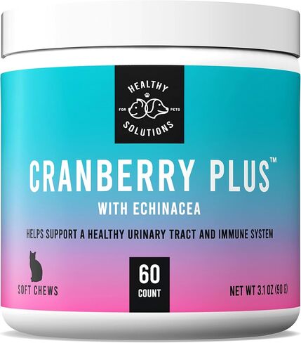 Cranberry Chews for Cats - UTI, Bladder, Kidney, & Urinary Tract Support - Cat Health Supplements Contain Cranberry Extract, Echinacea, Vitamin C, and Astragalus Root - 60 Soft Treats in Kuwait