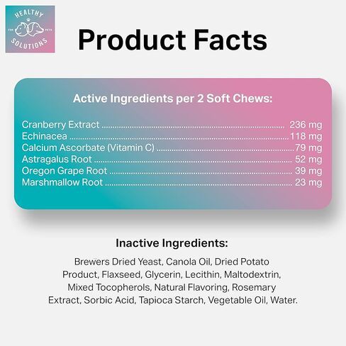 Cranberry Chews for Cats - UTI, Bladder, Kidney, & Urinary Tract Support - Cat Health Supplements Contain Cranberry Extract, Echinacea, Vitamin C, and Astragalus Root - 60 Soft Treats in Kuwait