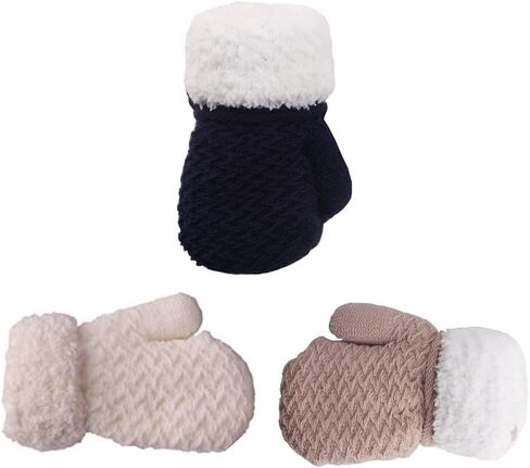 قفازات قفازات شتوية دافئة للأطفال الصغار من الأولاد والبنات مع بطانة من الصوف بتصميم ندفة الثلج ¡ in Kuwait