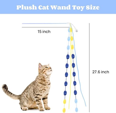 Mewlmart لعبة القط التفاعلية لعبة عصا القط القطيفة دعابة لعبة قصبة صيد السمك مع جرس لعبة سلسلة القط لألعاب القطط الصغيرة لمطاردة القطط الداخلية (عصا وردية) in Kuwait