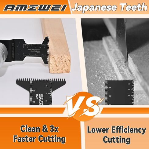 شفرة ادوات متذبذبة من التيتانيوم من امزوي، مجموعة شفرات احترافية ثنائية المعدن متعددة الادوات للاظافر الخشبية والمعدن والبلاستيك باسنان يابانية تناسب ديوالت وميلووكي وبوش ووركس وريوبي in Kuwait