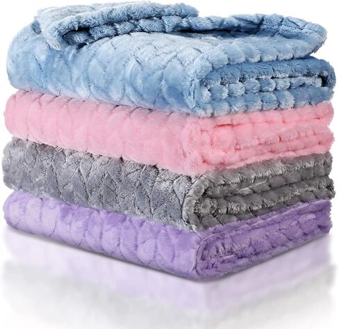 Frienda 4 Pcs Baby Fuzzy Blanket Fluffy Baby Blanket for Boys Girls Soft Warm Infant Newborn Toddler Receiving Nursery Bed Supplies, 32 x 24 Inch(Pink Color) in Saudi Arabia