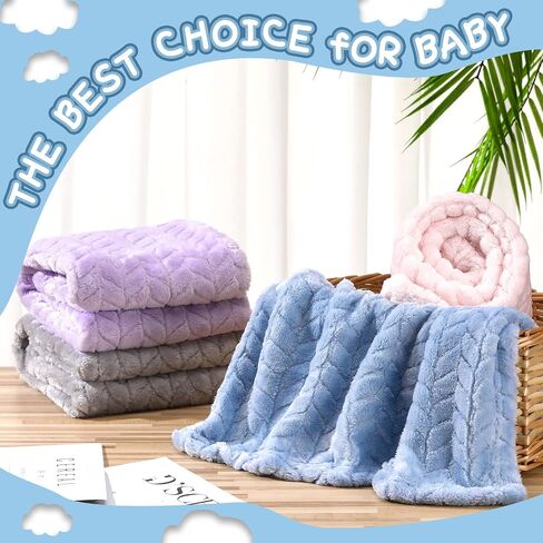 Frienda 4 Pcs Baby Fuzzy Blanket Fluffy Baby Blanket for Boys Girls Soft Warm Infant Newborn Toddler Receiving Nursery Bed Supplies, 32 x 24 Inch(Pink Color) in Saudi Arabia