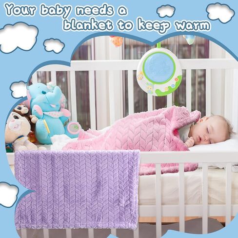 Frienda 4 Pcs Baby Fuzzy Blanket Fluffy Baby Blanket for Boys Girls Soft Warm Infant Newborn Toddler Receiving Nursery Bed Supplies, 32 x 24 Inch(Pink Color) in Saudi Arabia