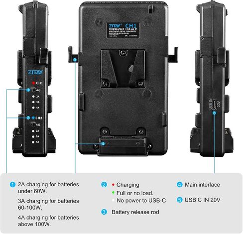 ZITAY Dual Channel V Mount Lock Smart Battery Charger for V-Mount Battery in Saudi Arabia