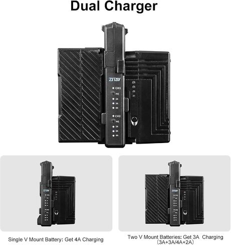 ZITAY Dual Channel V Mount Lock Smart Battery Charger for V-Mount Battery in Saudi Arabia