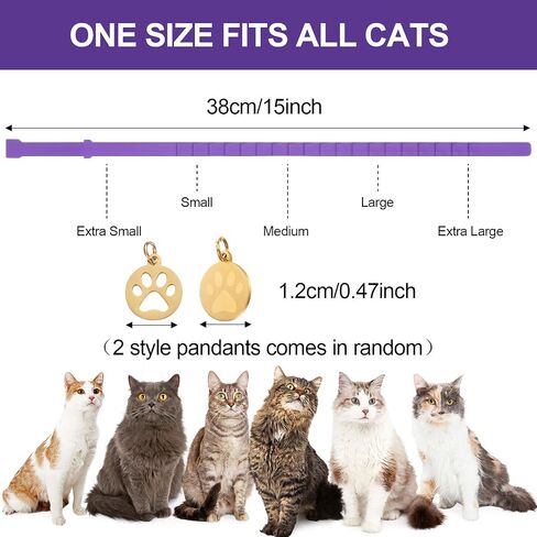 4 Pcs Calming Cats Collar Adjustable Cat Calm Collar Lavender Scent Relaxing Cat Collar with 2 Pendant for Puppies Cats Reduce Stress Aggression Anxious, up to 15 Inches (Black) in Saudi Arabia