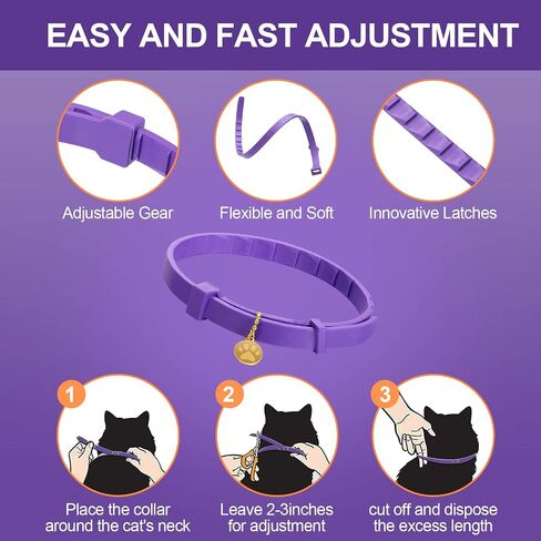 4 Pcs Calming Cats Collar Adjustable Cat Calm Collar Lavender Scent Relaxing Cat Collar with 2 Pendant for Puppies Cats Reduce Stress Aggression Anxious, up to 15 Inches (Black) in Saudi Arabia