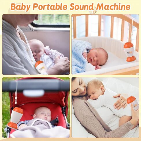 Shusher Baby Sleep, Mudilbaby Sleep Soother Portable Sound Machine Baby with 2 Timed Modes & Adjustable Volume Control, Travel White Noise Baby Sound Machine for Sleeping with 2AA Batteries, Mom Gifts in Kuwait