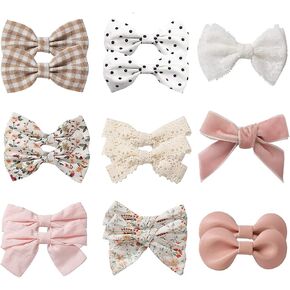 Baby Hair Clips Fully Lined Non Slip Hair Pins Baby Girls Hair Bows Barrettes Hair Accessories for Little Girls Infants Toddlers in Kuwait