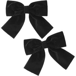 2PCS Velvet Hair Bows White Hair Ribbon Clips 4" Big Fall Alligator Clips Hair Accessories for Women Girls Toddlers Kids Baby