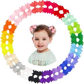 40Pcs Baby Hair Accessories - 2 Inch Tiny Grosgrain Ribbon Bows with Alligator Clips for Girls, Infants, Teens, Kids, and Children in Saudi Arabia