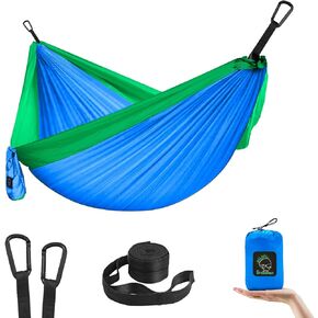 GRASSMAN Kids Hammock-Small Camping hammocks, Portable Camping Gear for Child Indoor/Outdoor use, with Tree Straps & Carabiners Blue & Green in Kuwait