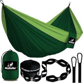 MalloMe Camping Hammock with Straps - Heavy Duty Outdoor Hammocks Portable Hammock 1 & 2 Two Person Double Hammock - Amacas Hamacas Para Adultos & Kids Backpacking Tree Hamock Hammok Hamic Small Large