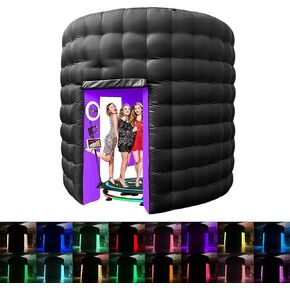 حاوية كشك صور قابلة للنفخ من CZGBRO، خيمة تصوير محمولة 10 × 10 × 9 أقدام قابلة للحمل بـ 16 لونًا لآلة كشك الصور 360 مع بابين، منفاخ هواء داخلي، خيمة كشك للتحكم عن بعد لحفلات أعياد الميلاد والزفاف in Kuwait