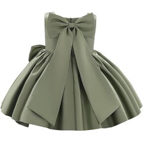 IDOPIP زهرة فتاة Bowknot توتو فستان للأطفال طفل الأميرة الزفاف وصيفه الشرف حفلة عيد ميلاد فساتين المعمودية 6M-10T