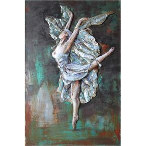Empire Art Direct Ballroom Dancers Mixed Media Iron Hand Painted Dimensional Wall Art, 48" x 32" x 2.4", Ready to Hang