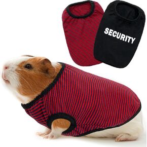 ALUZAEMO Guinea Pig Clothes - 2 Pack Cute Small Animal Vest Clothes for Rat Rabbit Chinchila Ferret Kitten Chihuahua MiniDogs - Soft Breathable T-Shirt Pet Costume