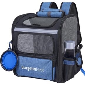 حامل حقيبة ظهر للكلاب من بورجيوننيست، حامل حقيبة ظهر للقطط قابل للطي مع إطار صلب، جيوب تخزين، حقيبة ظهر لحمل الحيوانات الأليفة جيدة التهوية بالكامل للحيوانات الأليفة الصغيرة التي يقل وزنها عن 15 رطلًا للتخييم والتنزه سيرًا على الأقدام في الهواء الطلق in Kuwait