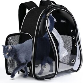 BAGLHER Cat Carrier Backpack Bubble - Fit Up to 18 Lbs - Airline-Approved Dog Backpack Carrier for Small Pets Puppies Dogs Bunny, Space Capsule Dog Carrier Backpack for Travel Outdoor Hiking, Black