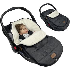 غطاء مقعد السيارة للرضع 4 في 1 ممتاز مقاوم للماء ومضاد للرياح يأتي مع حقيبة رايات لمقعد السيارة من الصوف فائق النعومة لفصل الشتاء، مجموعة غطاء مقعد السيارة للأطفال من 0 إلى 16 شهرًا in Kuwait