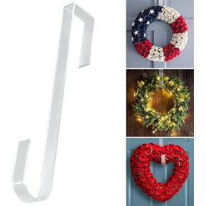 تسوق شماعات إكليل مربعة شفافة للباب الأمامي - شماعة إكليل باب مقاس 12 بوصة للباب الأمامي بالخارج - خالية من الخدوش، وخالية من المواد اللاصقة فوق خطاف شماعات الباب للباب الأمامي في الداخل أو الخارج in Kuwait