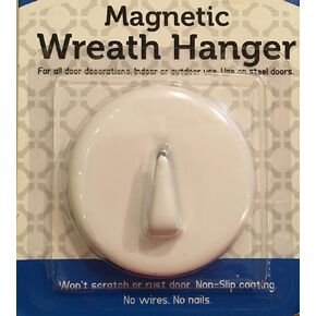White Magnetic Wreath Hanger Holder Hook - For Steel Doors - No Nails or Wires! Holds up to 6 pounds. in Kuwait