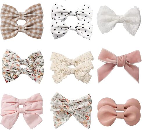 Baby Hair Clips Fully Lined Non Slip Hair Pins Baby Girls Hair Bows Barrettes Hair Accessories for Little Girls Infants Toddlers in Kuwait