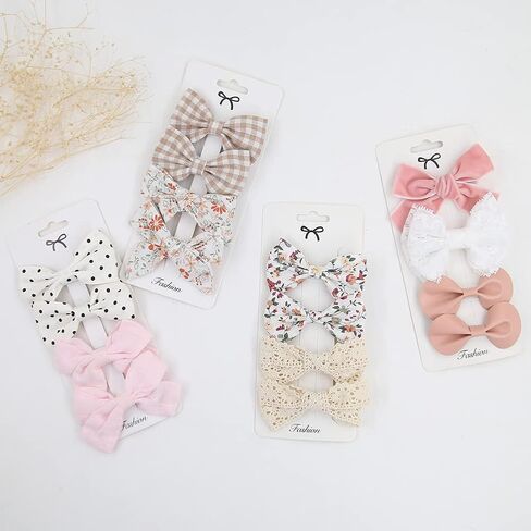Baby Hair Clips Fully Lined Non Slip Hair Pins Baby Girls Hair Bows Barrettes Hair Accessories for Little Girls Infants Toddlers in Kuwait