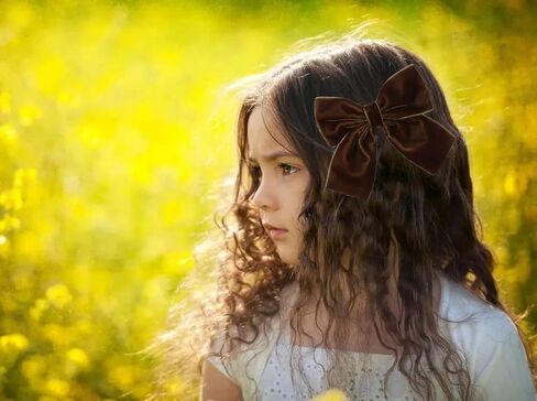 Hjiaruiky Hand-made Velvet Hair Bows Clips for Little Girls - Big Brown Bows in Saudi Arabia