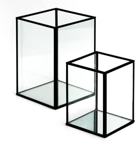 حامل شموع زجاجي من yshengood حامل شموع أسود مجموعة من قطعتين عيد الشكر وحفلات الزفاف وحامل شموع الفانوس المزخرف in Kuwait