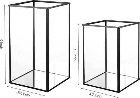 حامل شموع زجاجي من yshengood حامل شموع أسود مجموعة من قطعتين عيد الشكر وحفلات الزفاف وحامل شموع الفانوس المزخرف in Kuwait